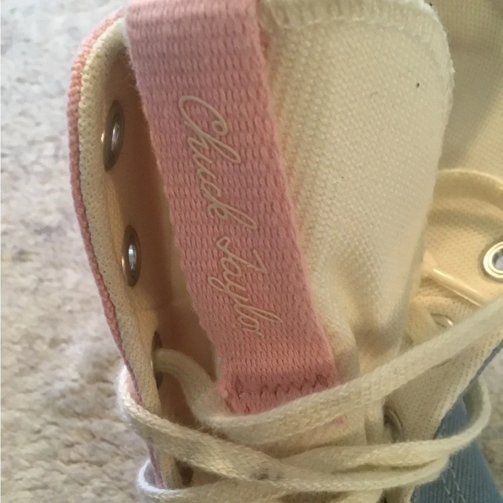Converse Women's Pink and Blue High-Top Sneakers Run Star Legacy Size 12